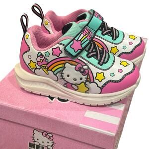 Sanrio Hello Kitty LED Light Up Sneakers Rainbow Stars Toddler Sz. 7 VGUC Box